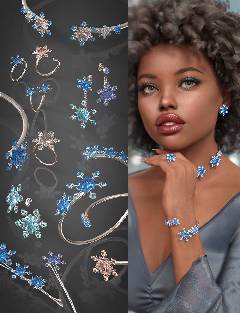 VRV Natalee Jewelry for Genesis 9, 8.1, and 8 Females ⋆ Freebies Daz 3D