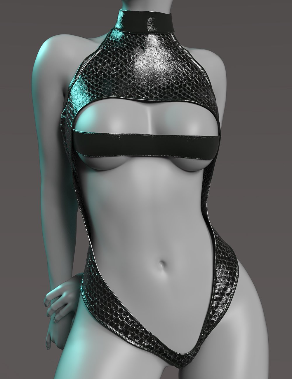 InStyle - SPR High Fork Jumpsuit for Genesis 9 Texture Add-On by: valkyrieAnagord, 3D Models by Daz 3D
