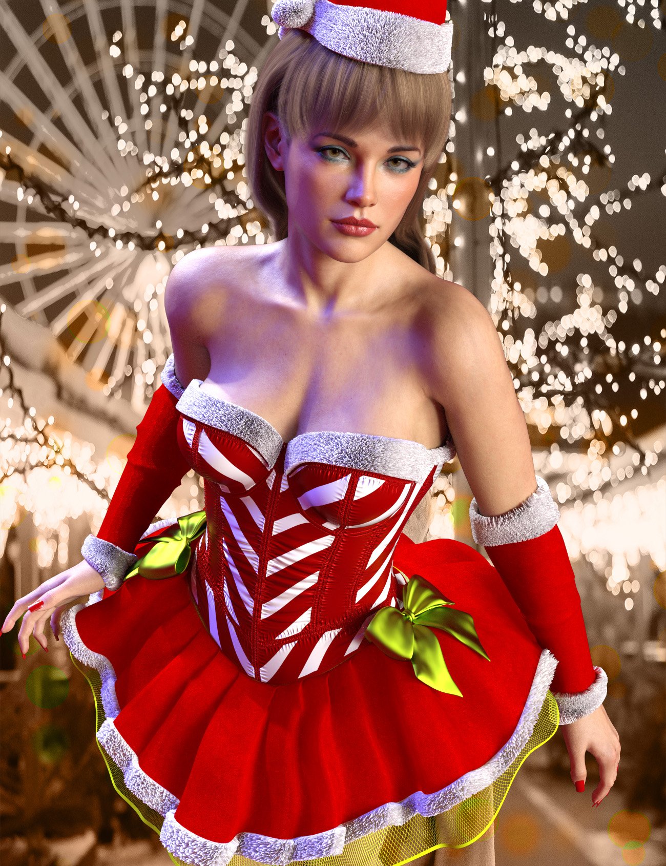 X-Fashion Chilling Christmas Outfit for Genesis 8 and Genesis 9 Feminine by: xtrart-3d, 3D Models by Daz 3D