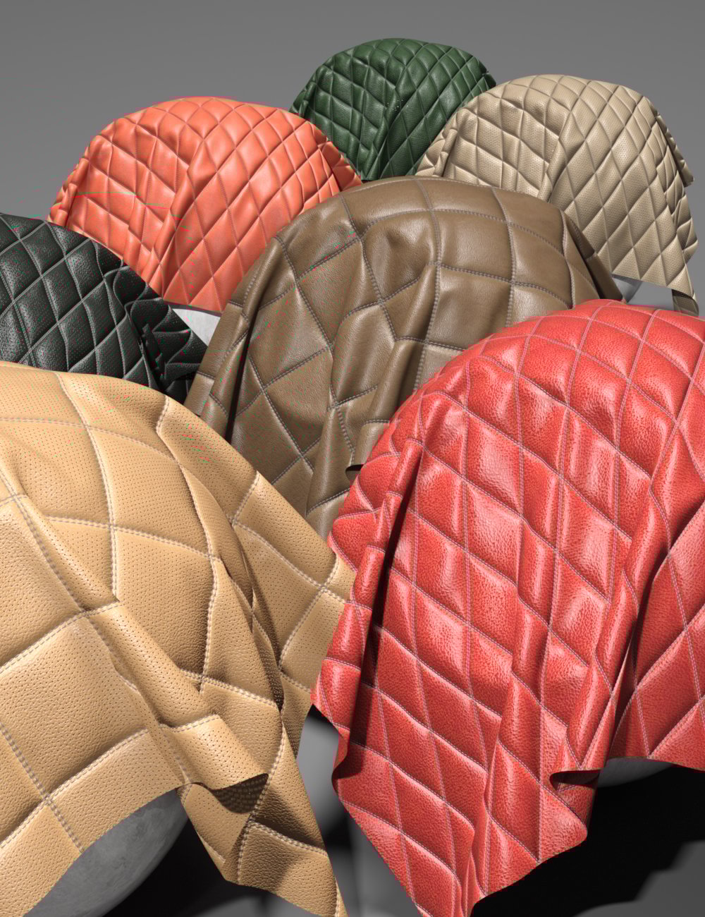 Quilt Leather - Iray Shaders by: Dimidrol, 3D Models by Daz 3D