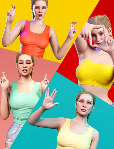 Z Signs and Gestures Utility Set For Genesis 9 and 8 Female | Daz 3D