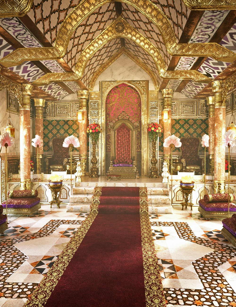 XI Arabian Throne Room by: Xivon, 3D Models by Daz 3D