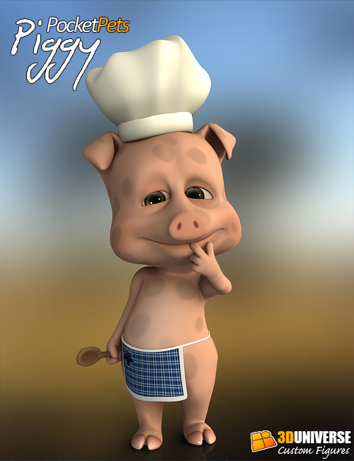 Pocket Pets Piggy by: 3D Universe, 3D Models by Daz 3D