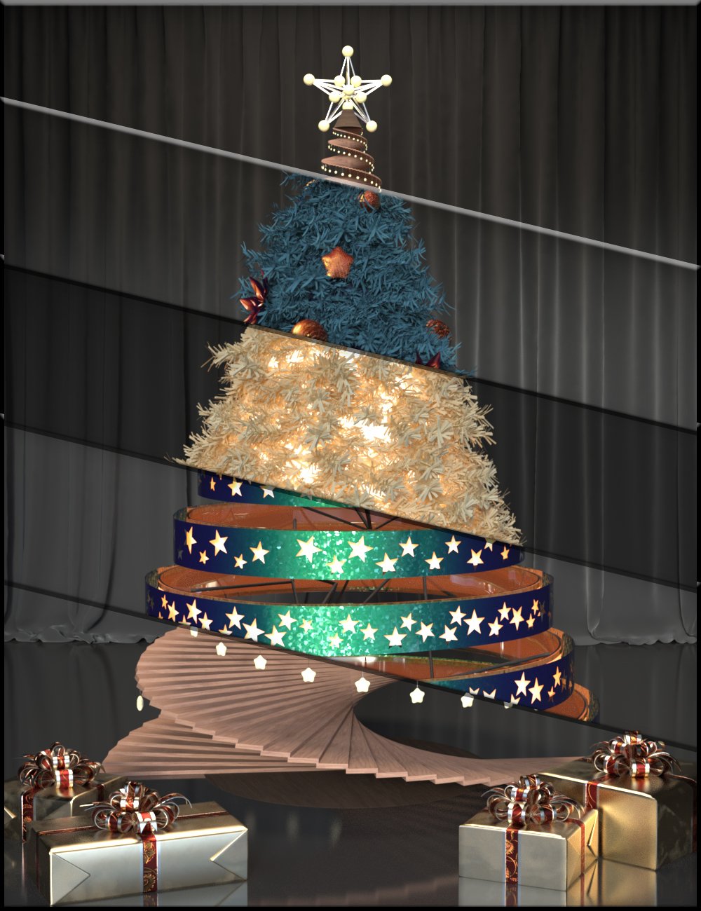 KuJ Christmas Trees by: Kujira, 3D Models by Daz 3D