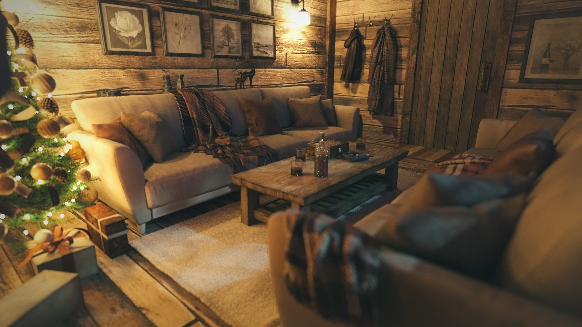 Rustic Christmas Cabin | Daz 3D