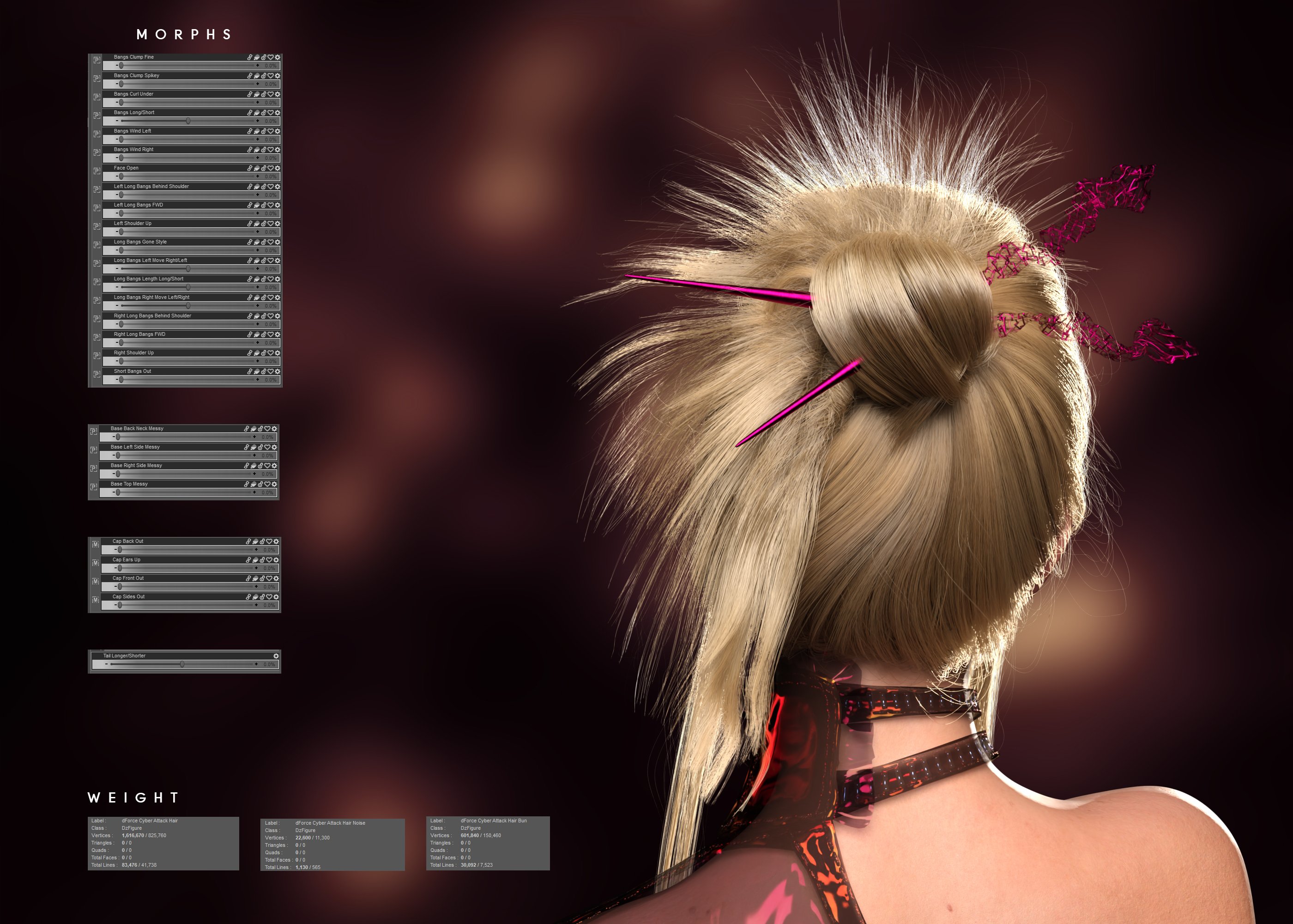 dForce Cyber Attack Hair for Genesis 9