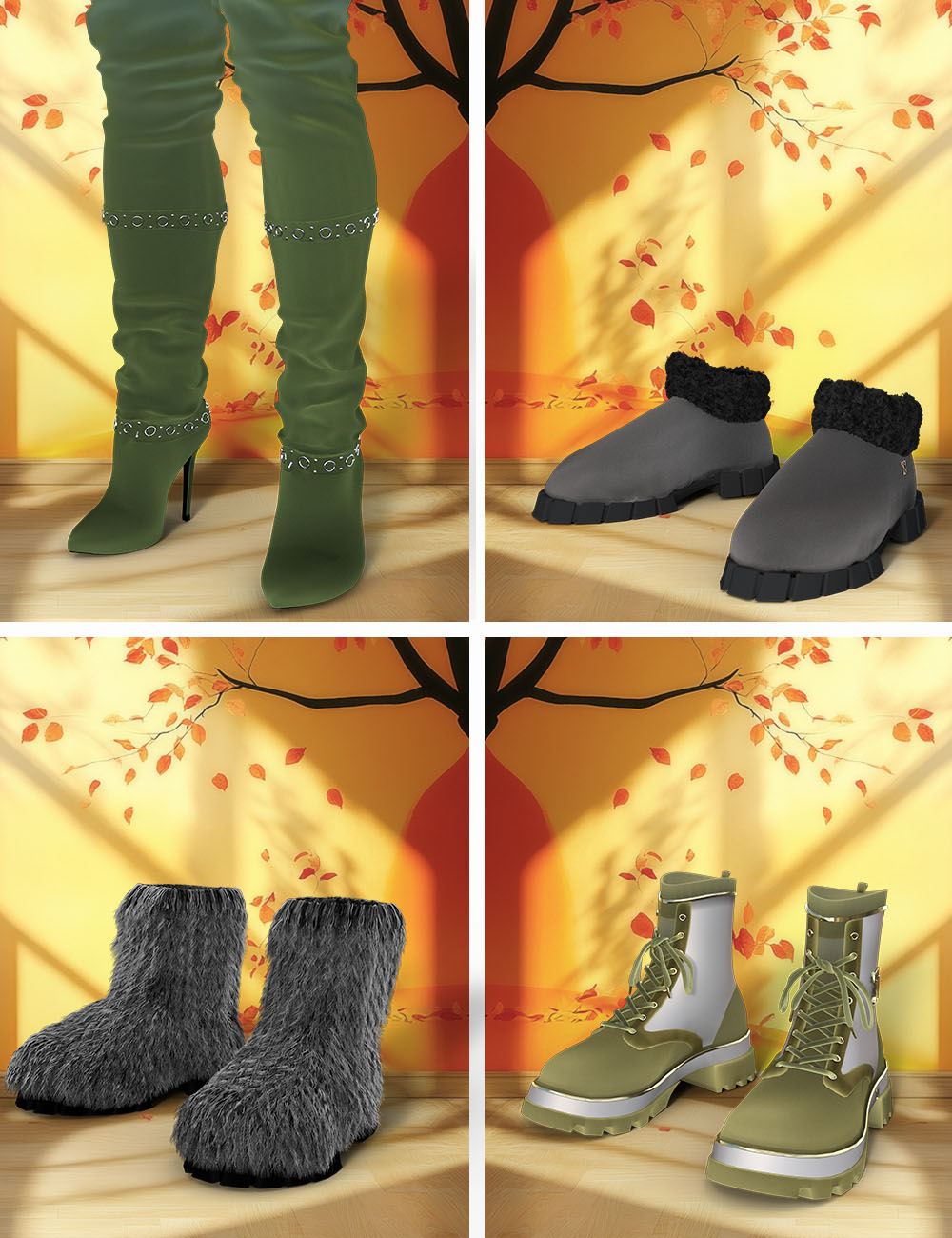 TN Winter Collection – Boots for Genesis 8 Female & Genesis 9