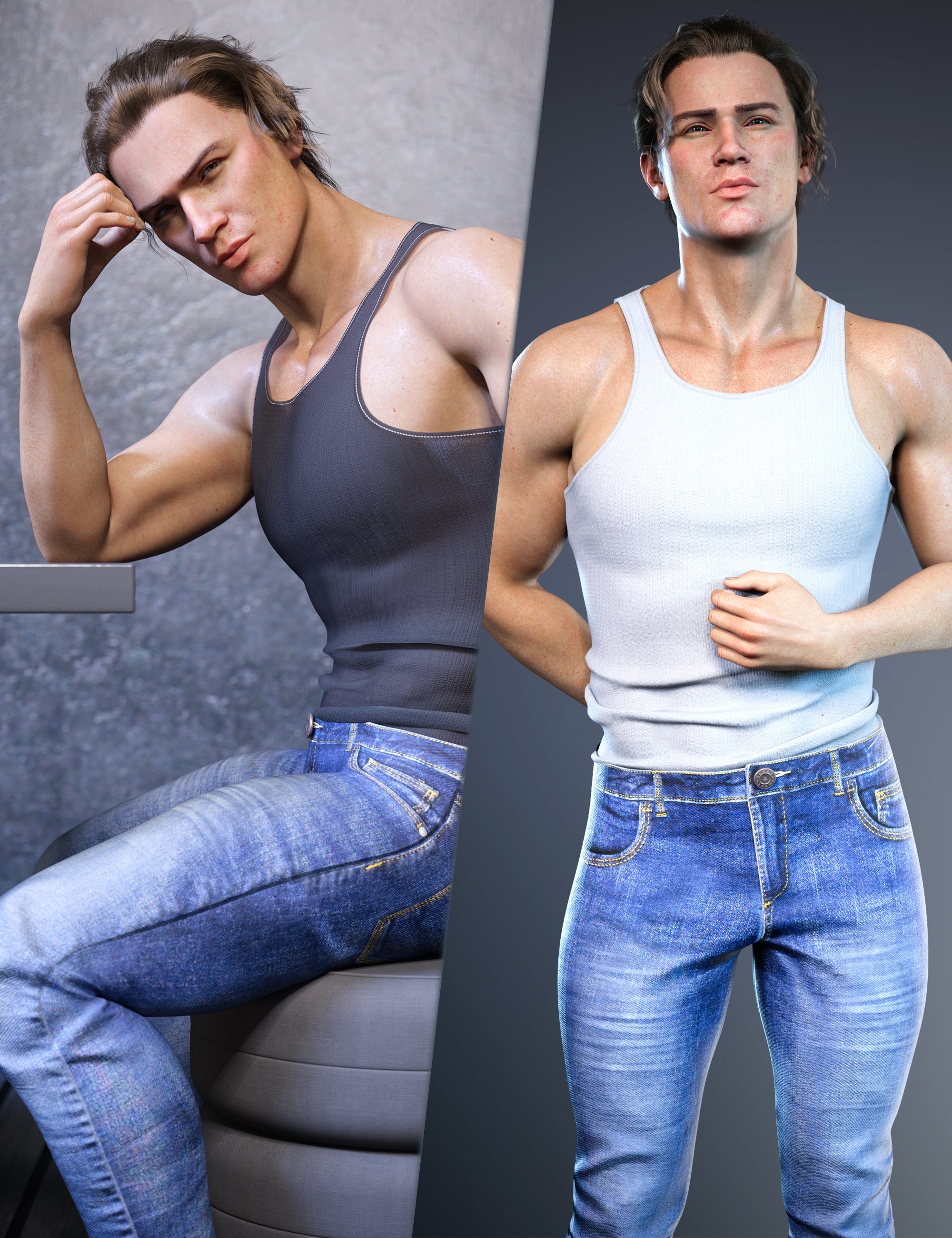 Z Masculine Demeanor Pose Mega Set for Genesis 9 and 8 Male by: Zeddicuss, 3D Models by Daz 3D