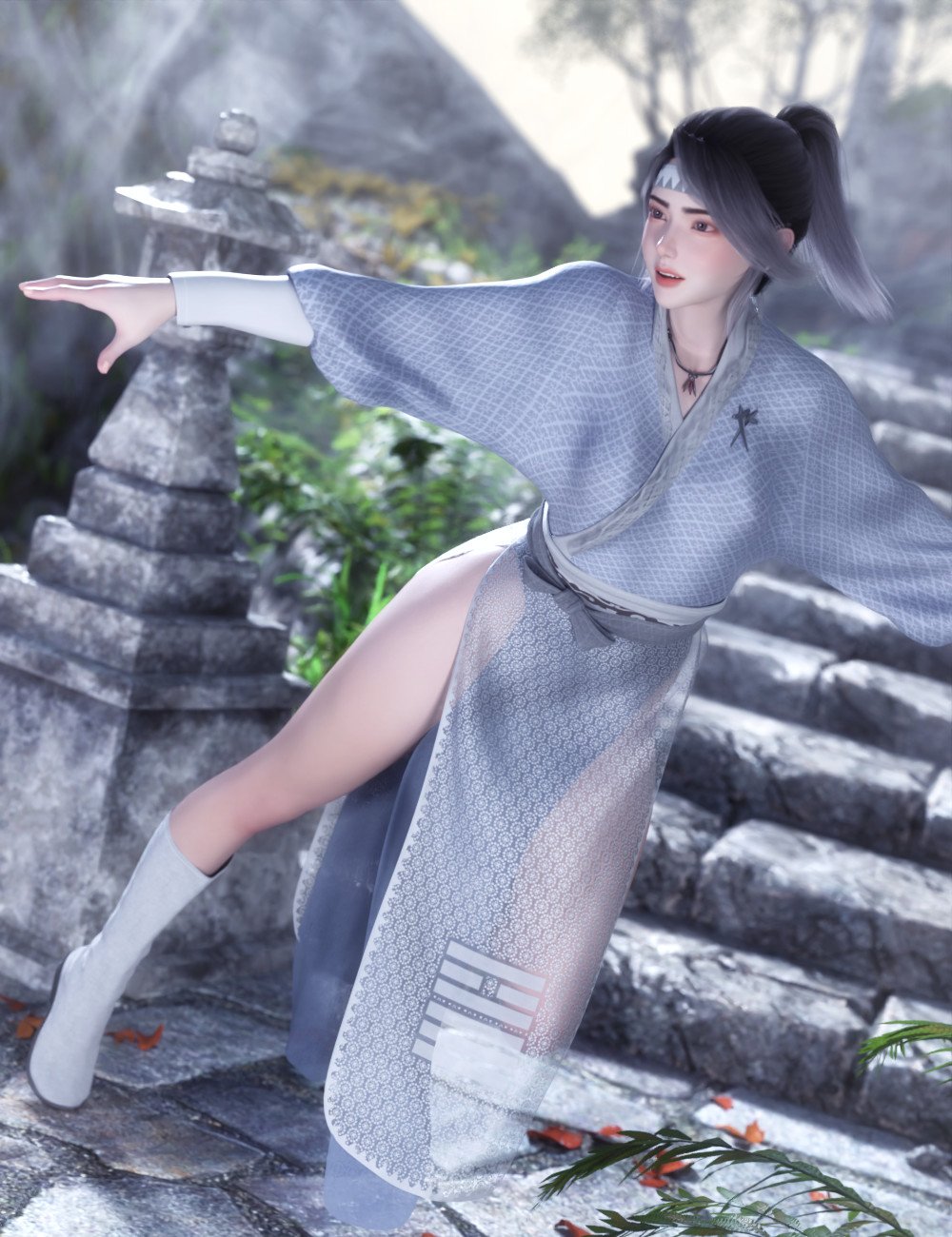 dForce Wuxia Outfit for Genesis 9 by: tentman, 3D Models by Daz 3D