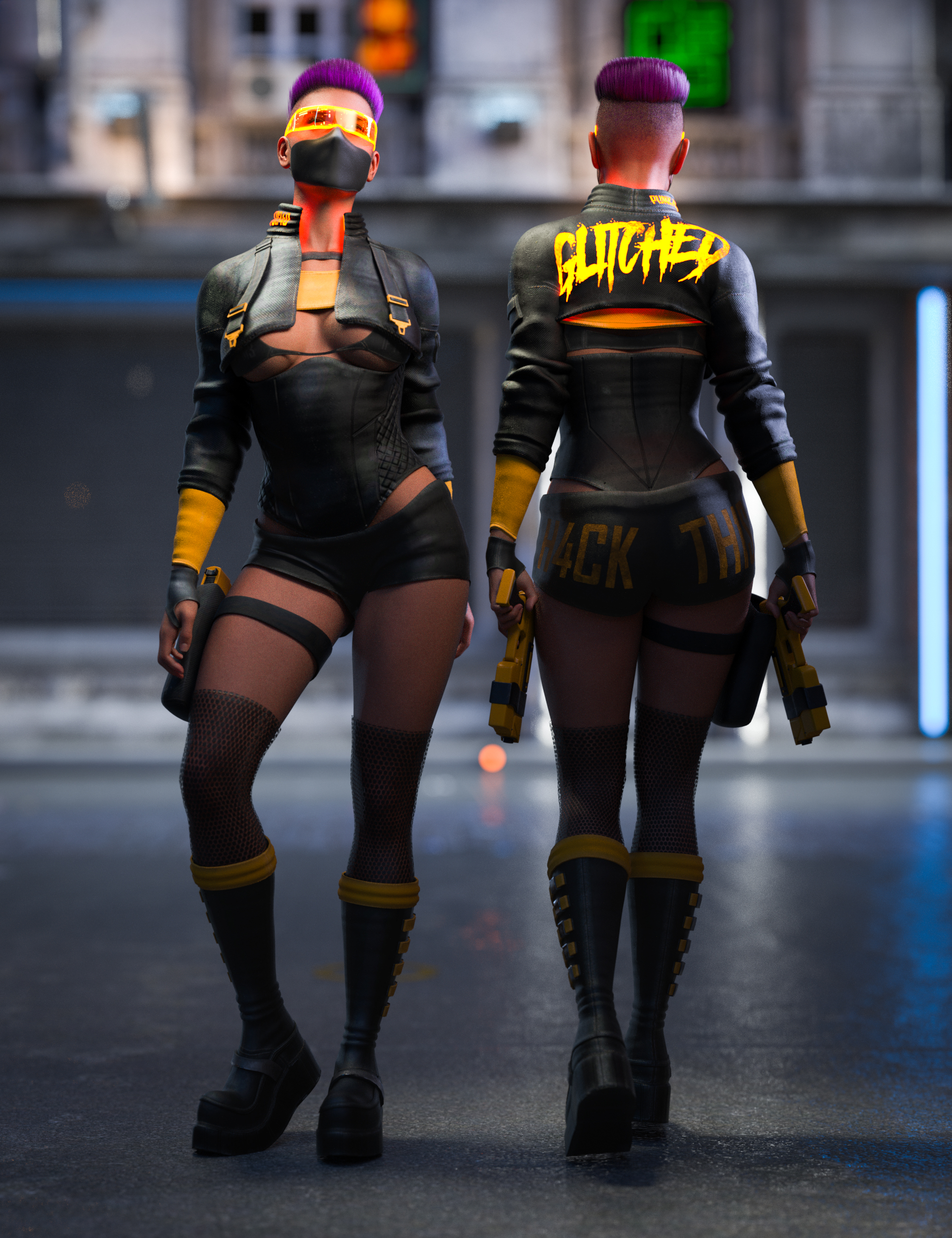 M3D Cyber Breaker Outfit for Genesis 9