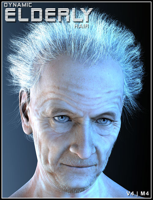 Dynamic Elderly Hair for V4 and M4 by: 3DCelebrity, 3D Models by Daz 3D