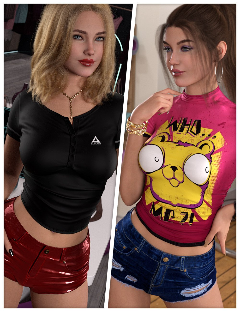 Alternates Textures for dForce SU Ripped Jeans by: ShanasSoulmate, 3D Models by Daz 3D