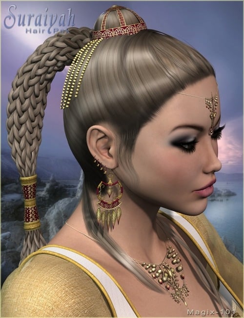 Suraiyah Hair Pak by: Magix 101, 3D Models by Daz 3D