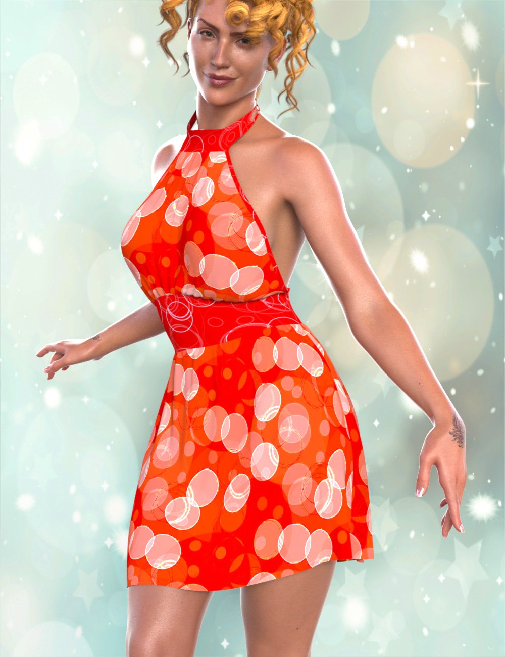 DNA dForce Lucy Dress for Genesis 9 by: Donnena, 3D Models by Daz 3D