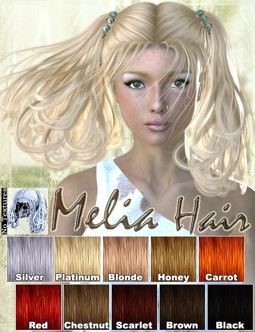 Melia Hair by: 3DreamMairy, 3D Models by Daz 3D