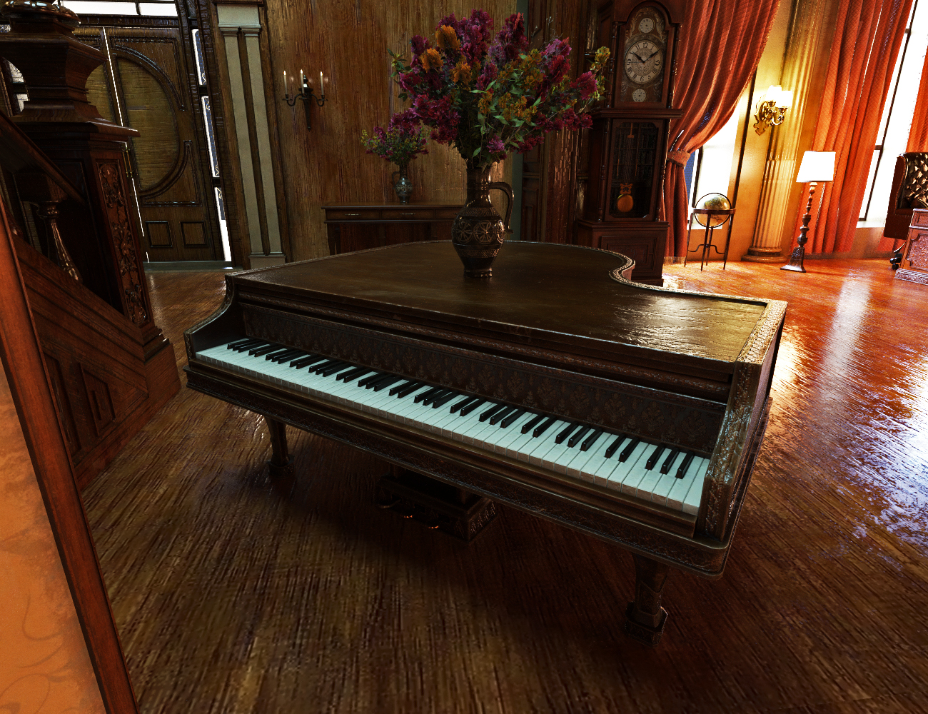 XI Old British Mansion Living Room Daz 3D