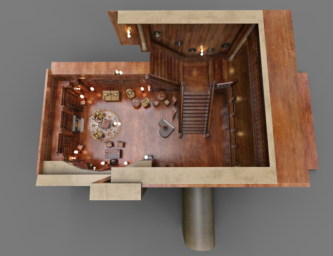 XI Old British Mansion Living Room Daz 3D