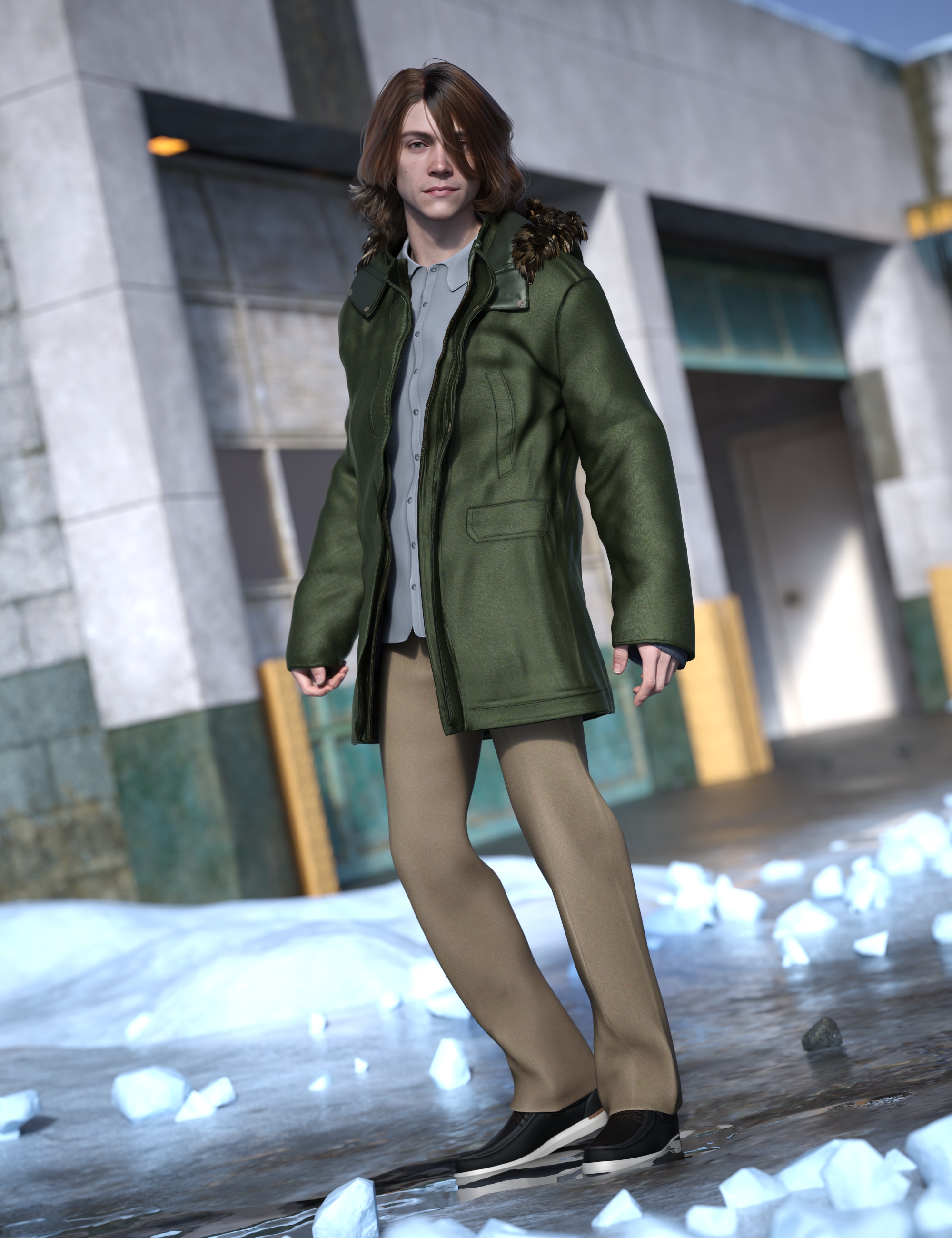 dForce Parka Outfit for Genesis 9 by: Barbara BrundonUmblefugly, 3D Models by Daz 3D