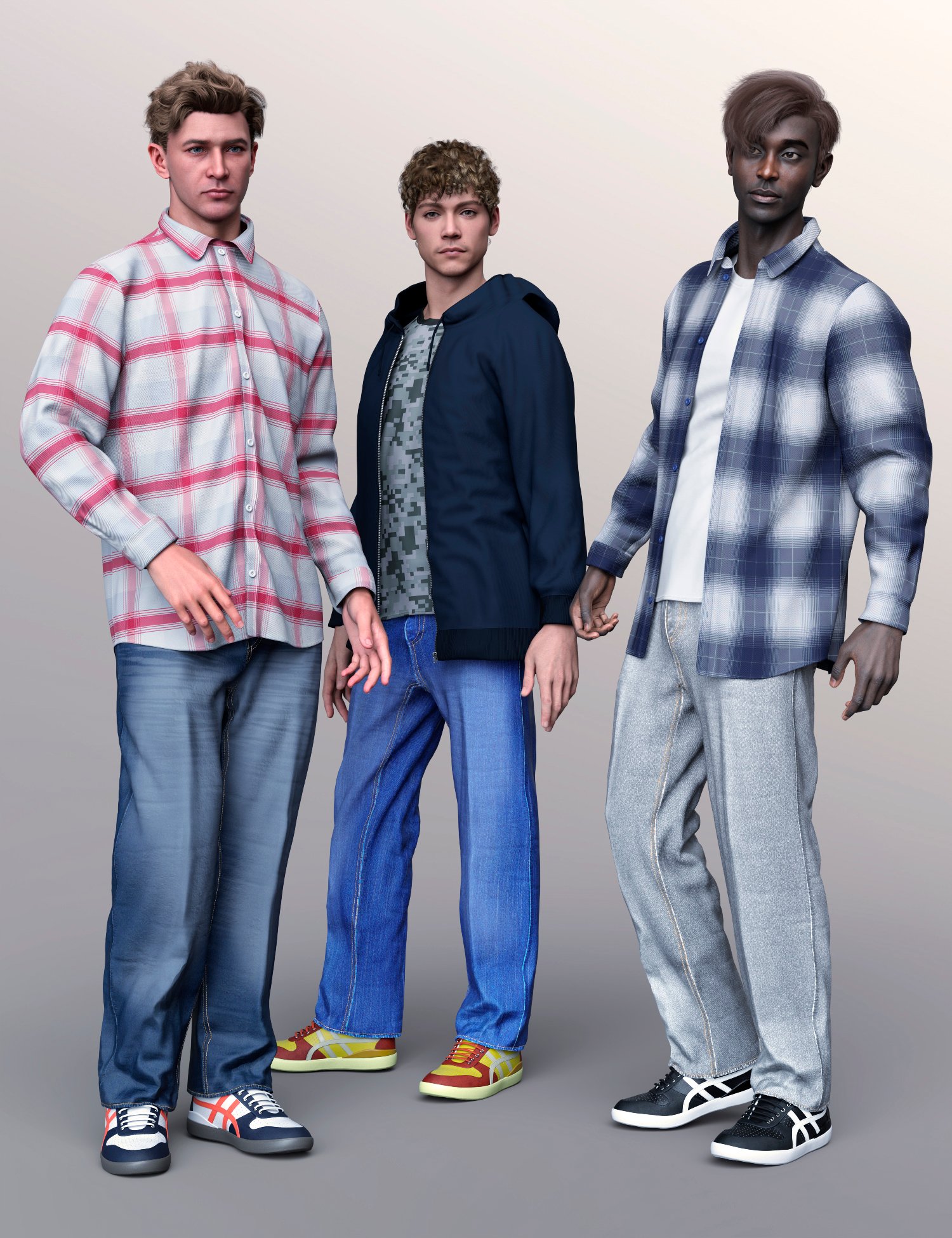 dForce Men's Modern Clothing Set for Genesis 9 Texture Add-On by: fjaa3d, 3D Models by Daz 3D