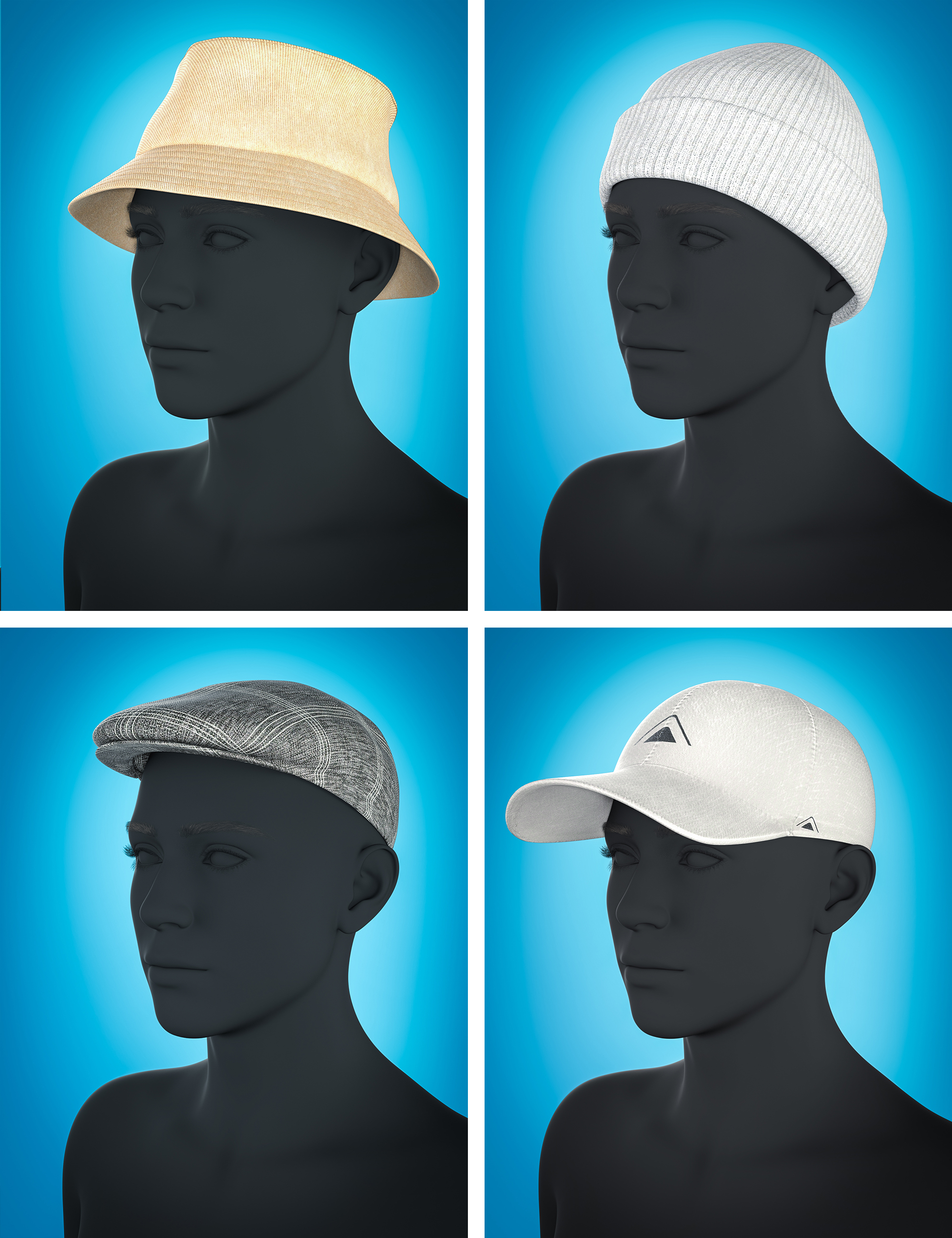 BW Lucas Everyday Headwear for Genesis 9 by: Beautyworks, 3D Models by Daz 3D