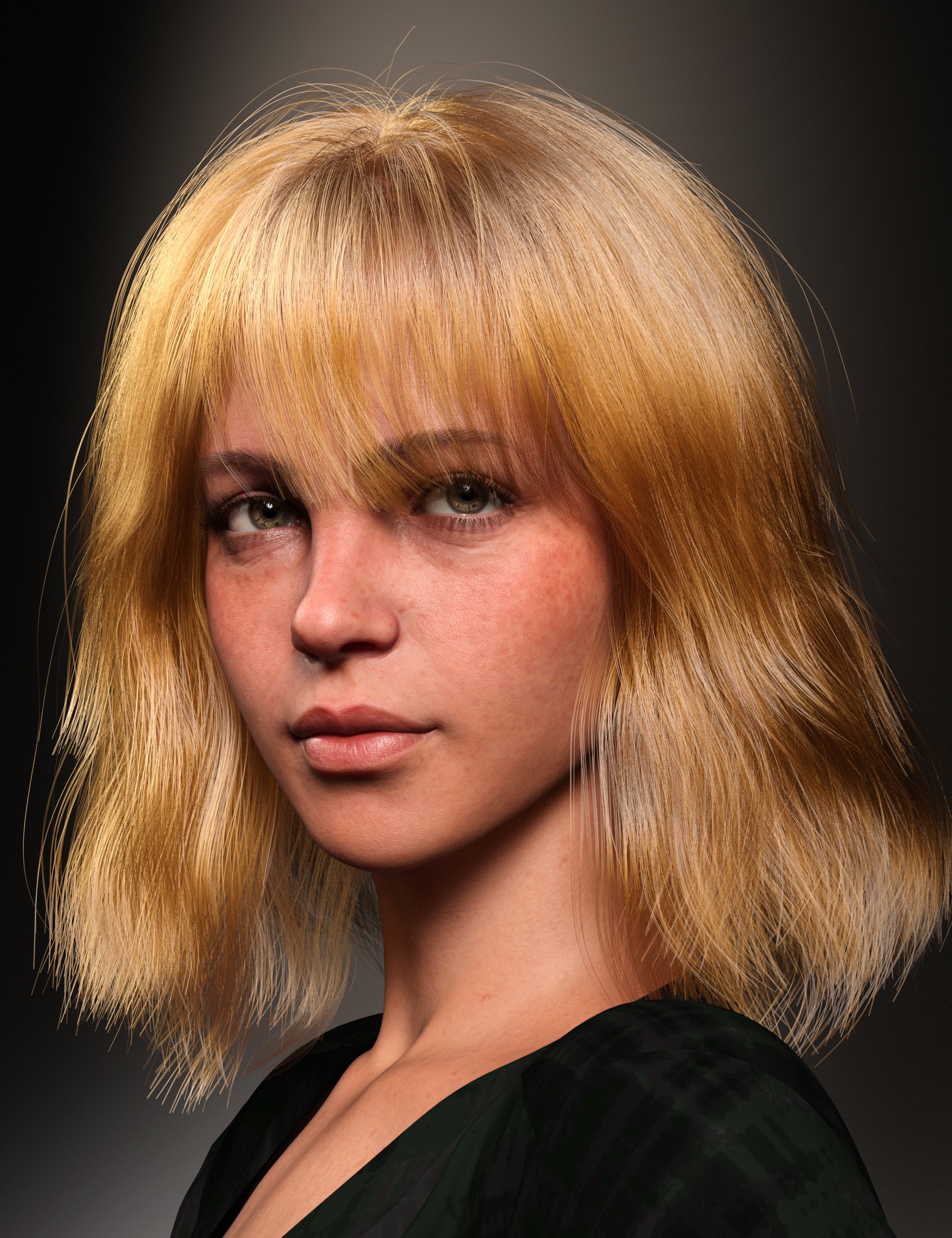 dForce Strand-Based FE Modern Bob Hair for Genesis 9, 8, 8.1 by: FeSoul, 3D Models by Daz 3D