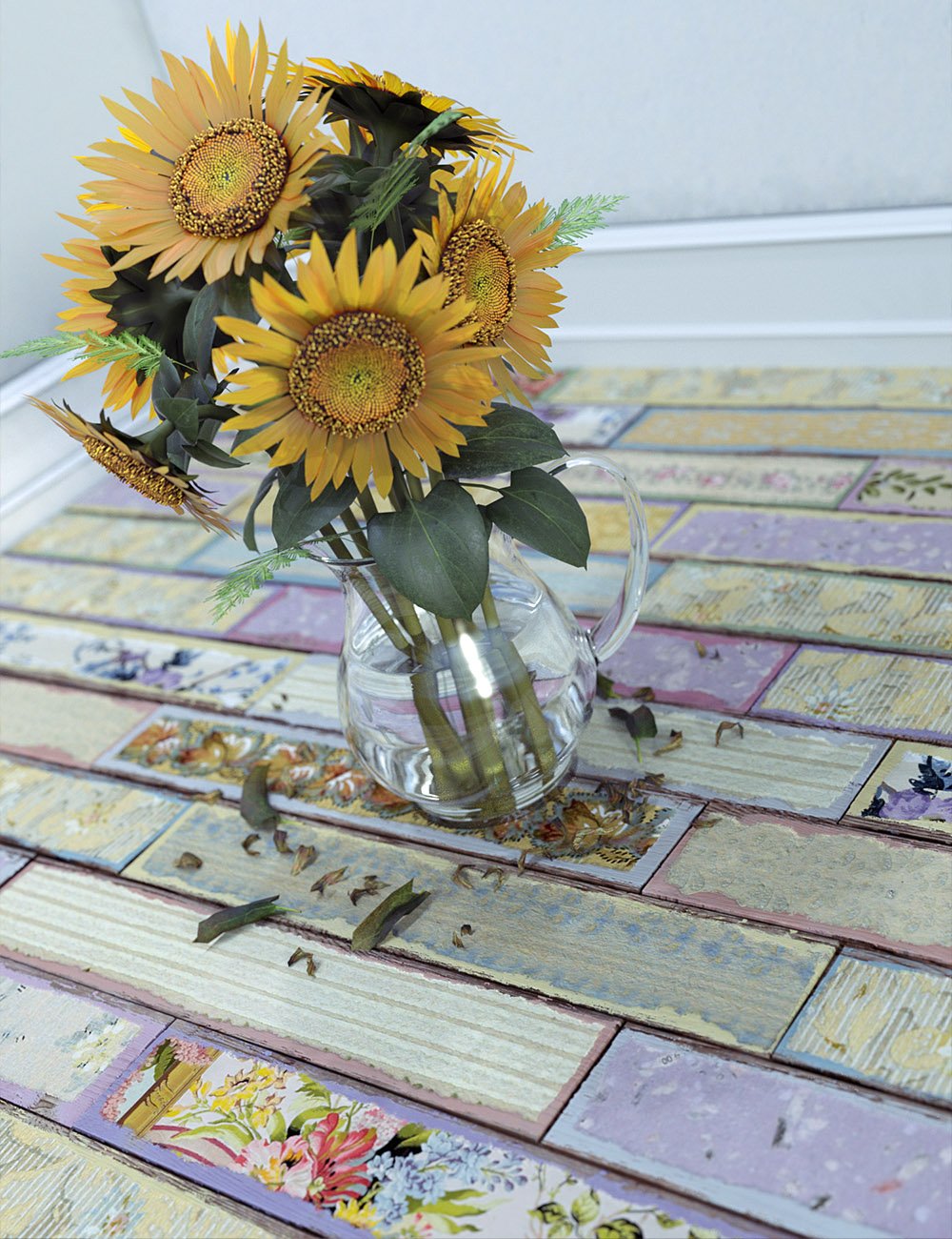 Decoupage Wooden Floorboard Iray Shaders