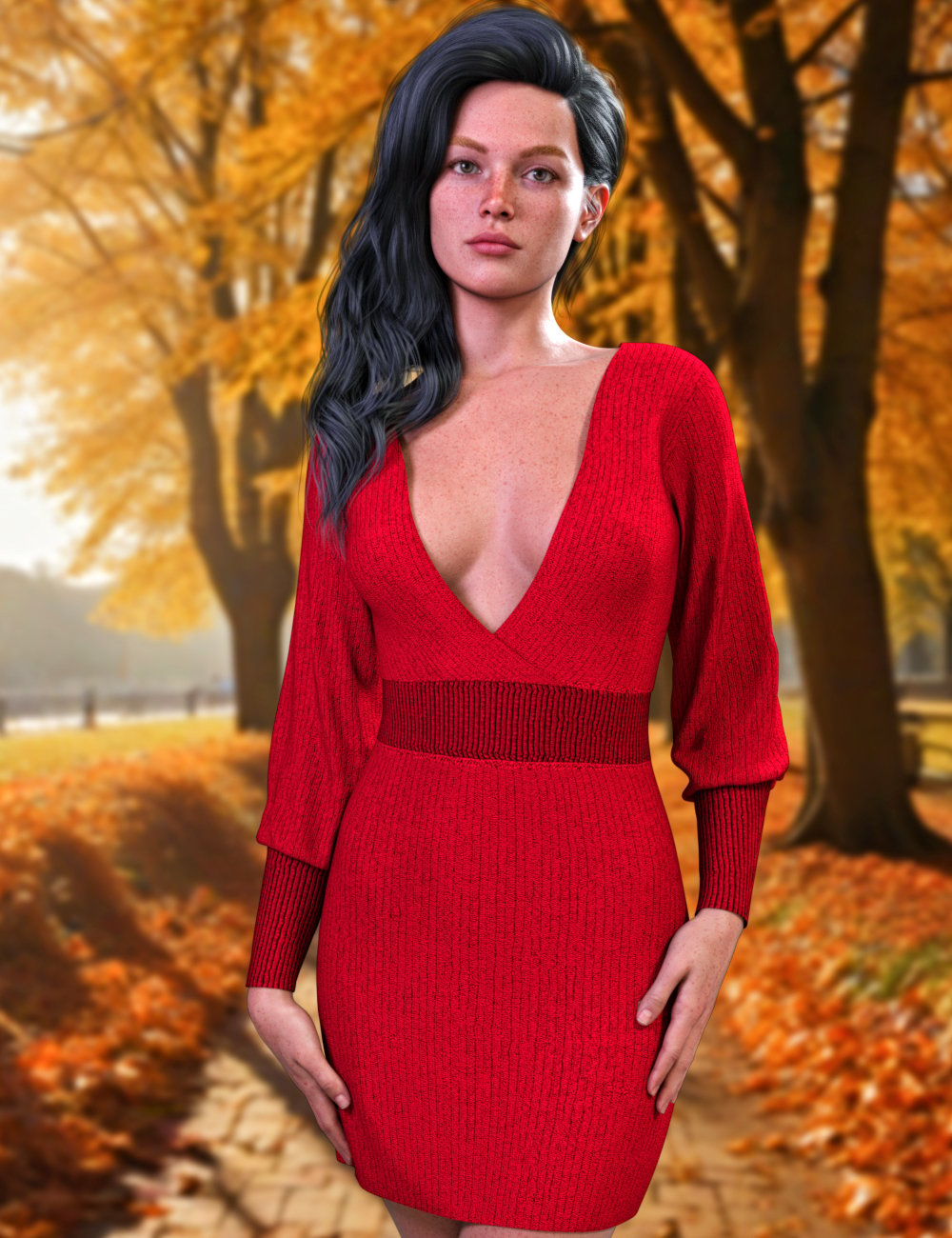 JMR dForce Dagmar Knitted Dress for Genesis 9 and 8 Female by: JaMaRe, 3D Models by Daz 3D