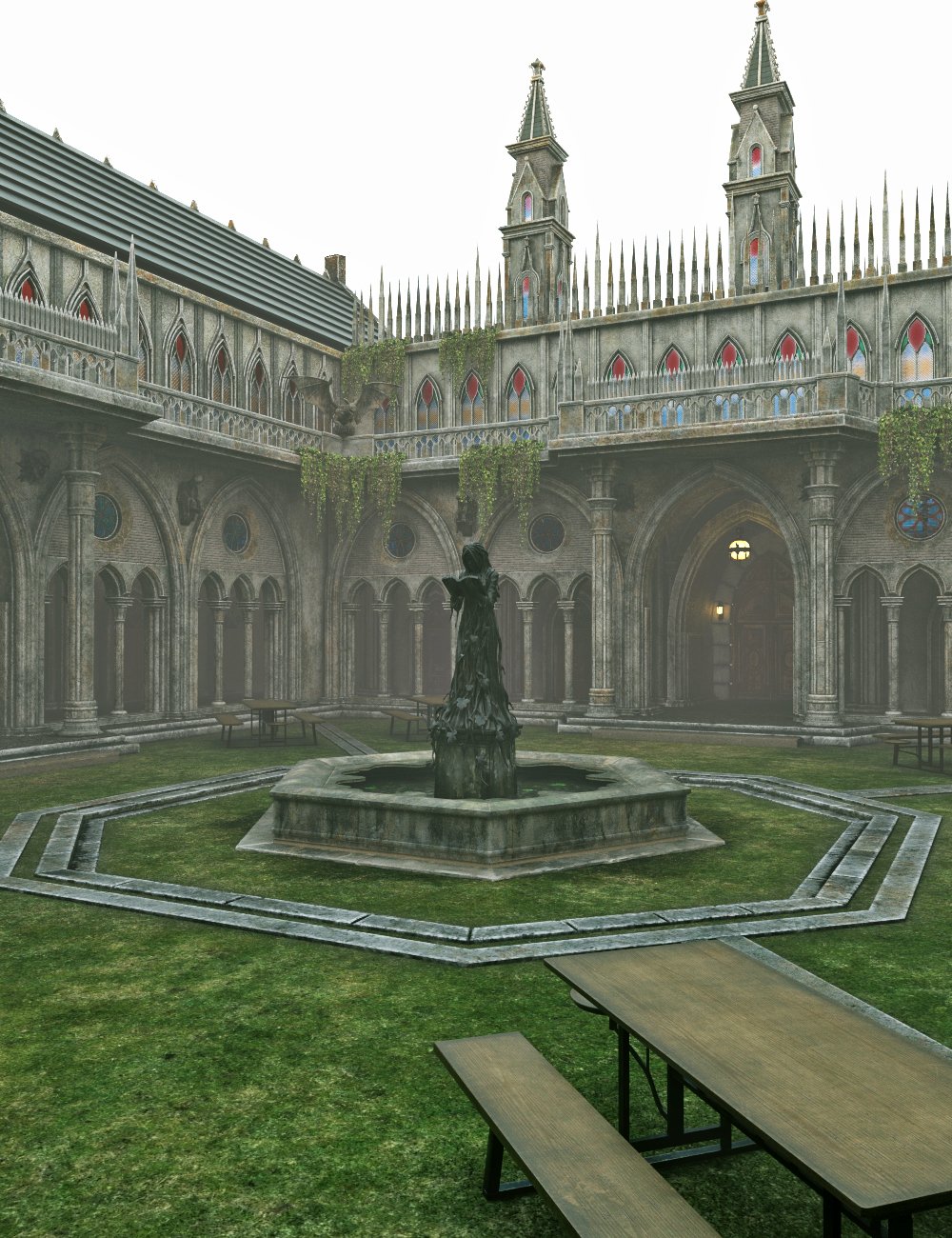 XI GSB School Courtyard by: Xivon, 3D Models by Daz 3D