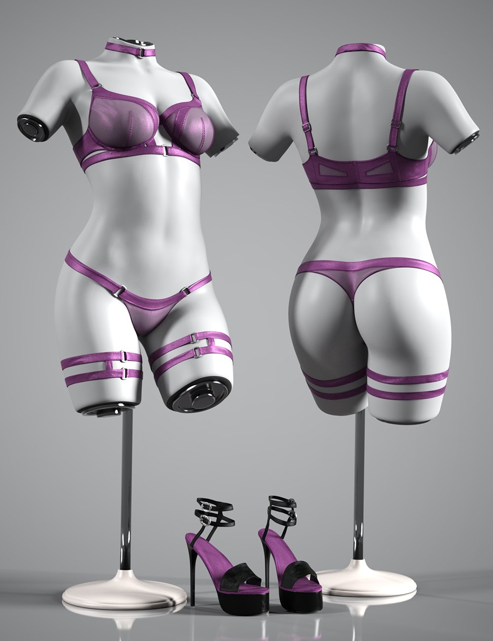 Romance Outfit Texture Add-On by: Barbara Brundon, 3D Models by Daz 3D