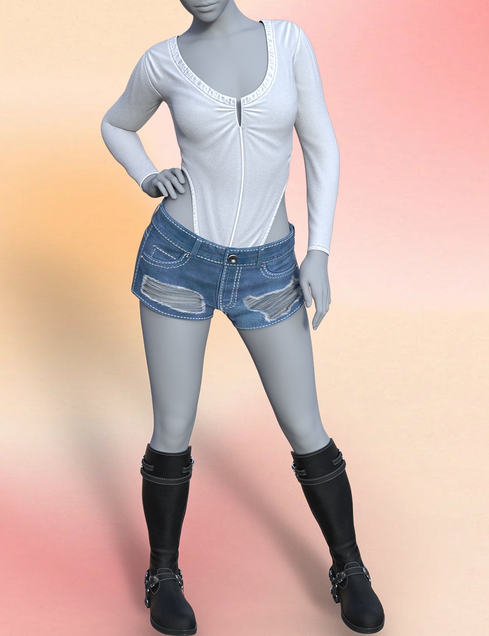 Sexy One-Piece T-Shirt Outfit for Genesis 9