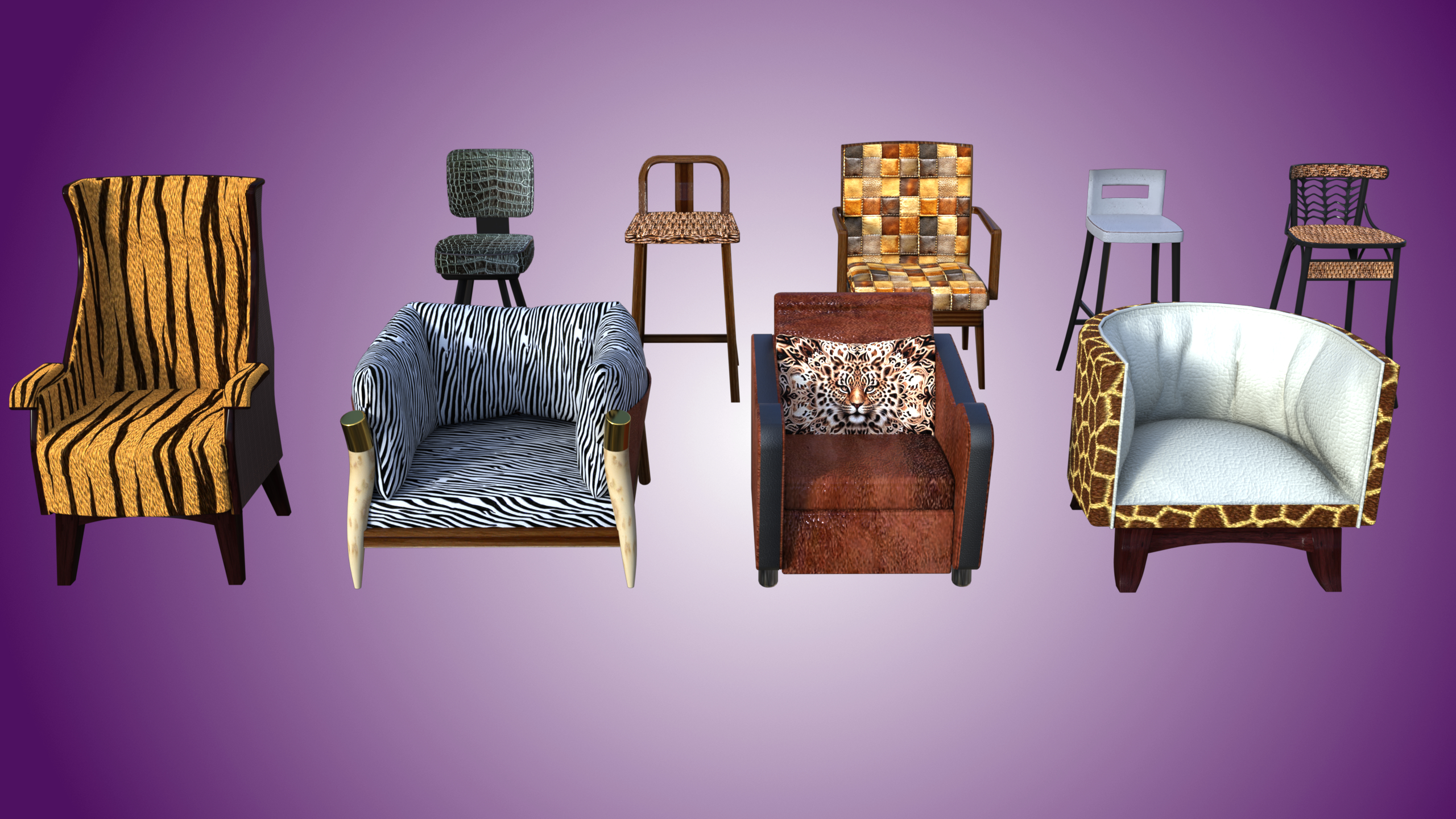 Animal Print Chairs | Daz 3D
