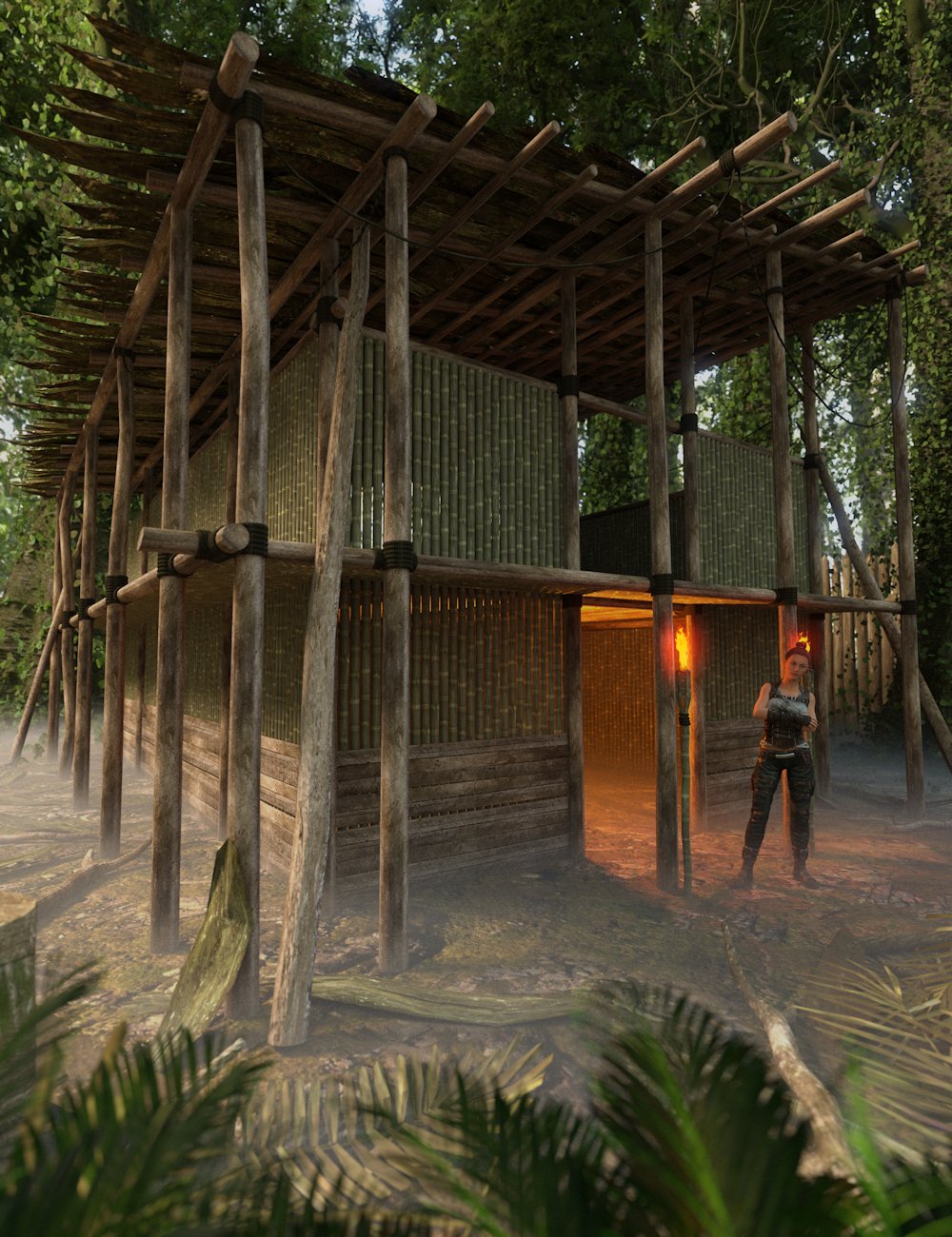 Jungle Buildings Large 2 by: Enterables, 3D Models by Daz 3D