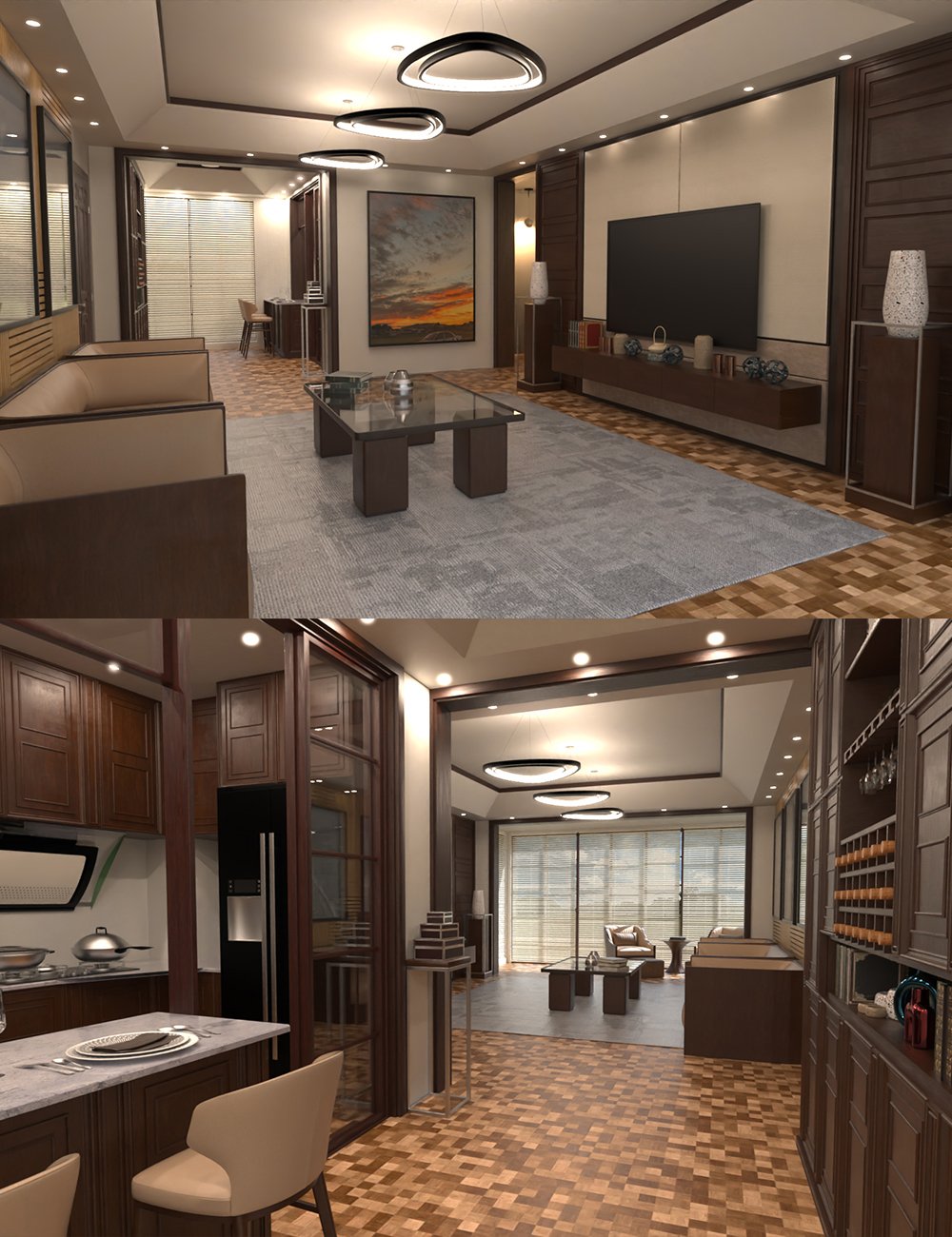 Contempo Elegance Living Space by: clacydarch, 3D Models by Daz 3D