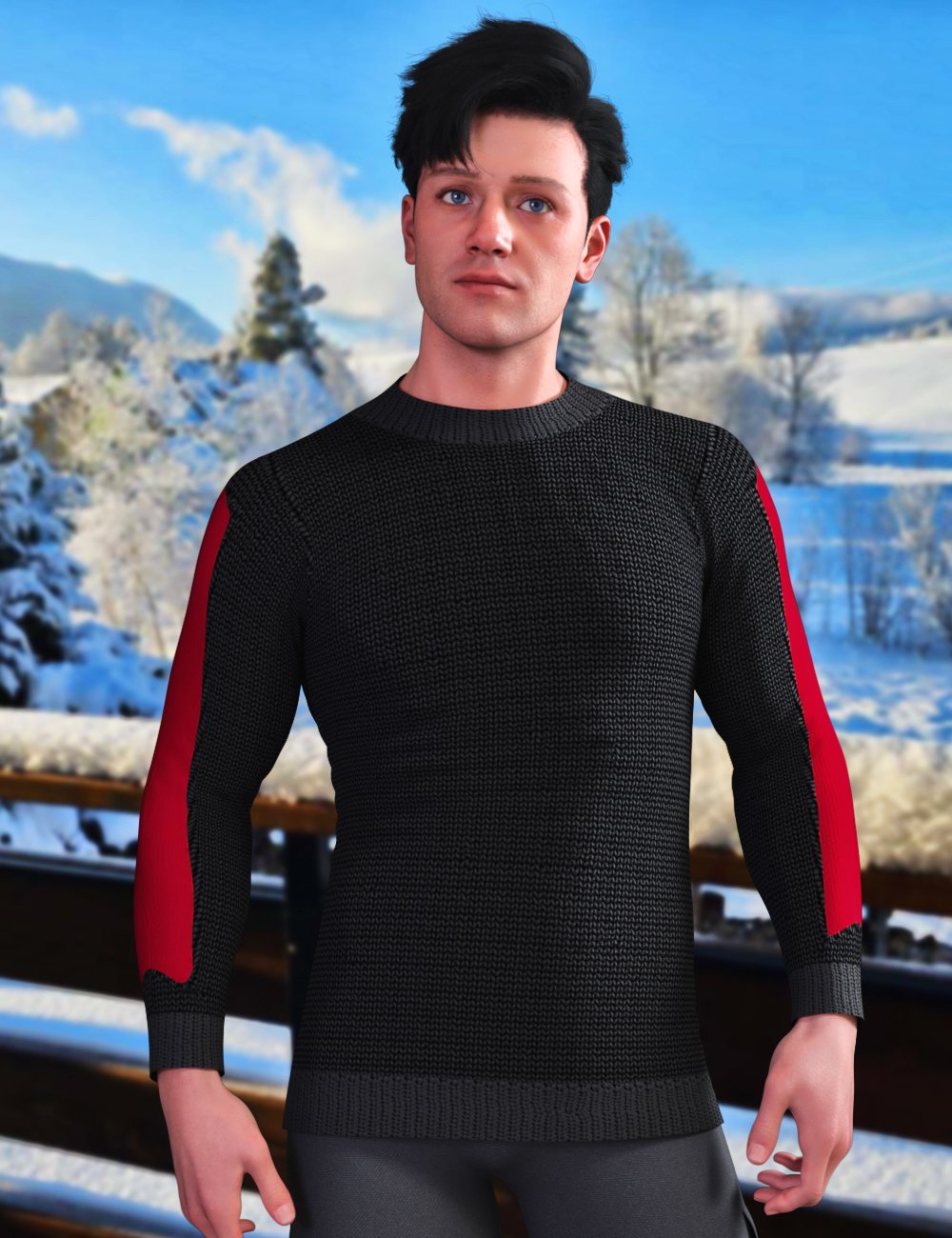 JMR dForce Herbert Sweater for Genesis 9 and 8 Male by: JaMaRe, 3D Models by Daz 3D