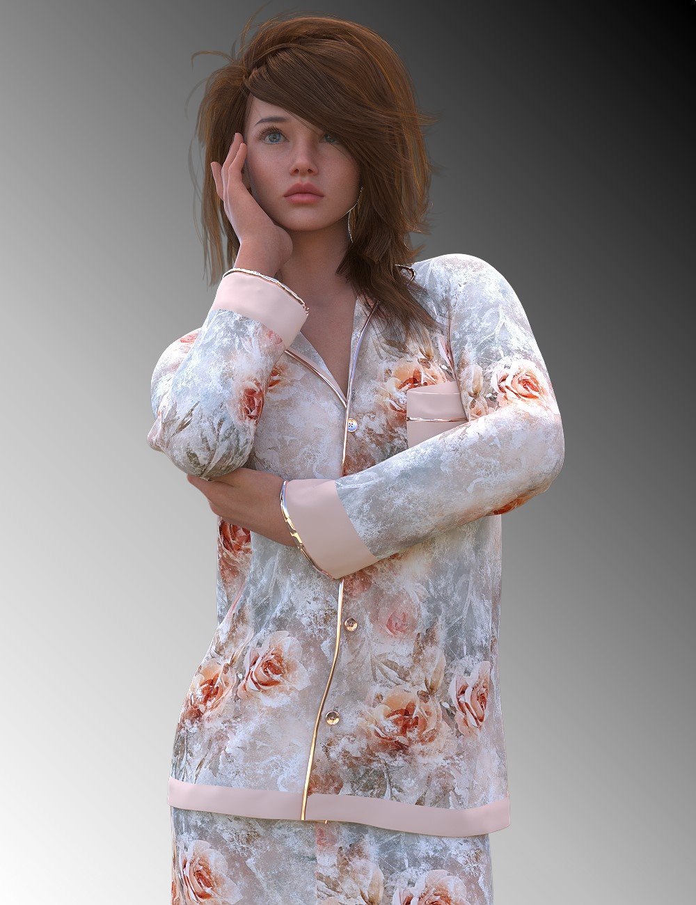 L3D Elegance Cozy Pajama Texture Add-On by: LUNA3D, 3D Models by Daz 3D