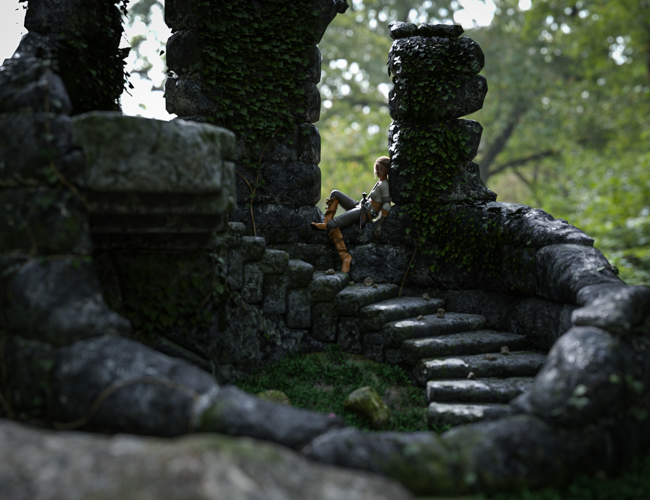 OR3D Scenery - Fantasy Ruins 02 - Ruined Watchtower