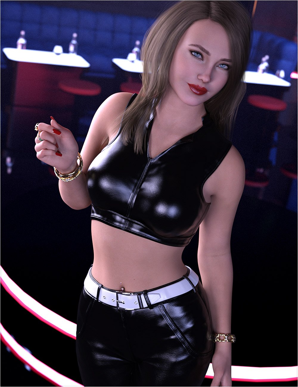 Everyday Textures for dForce Leather Pants and Top