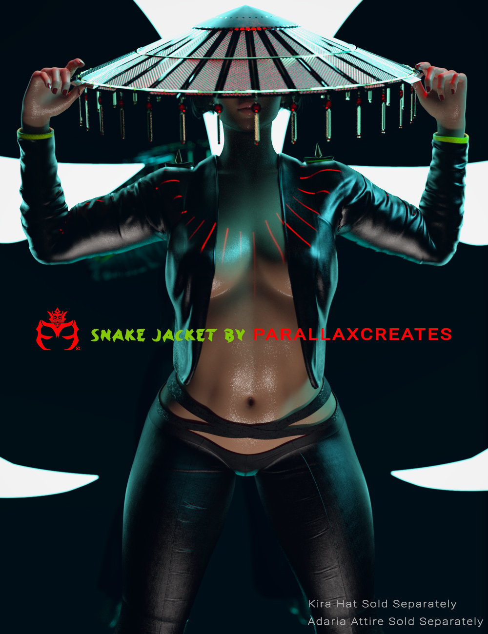 dForce Snake Jacket for Genesis 9 by: ParallaxCreates, 3D Models by Daz 3D