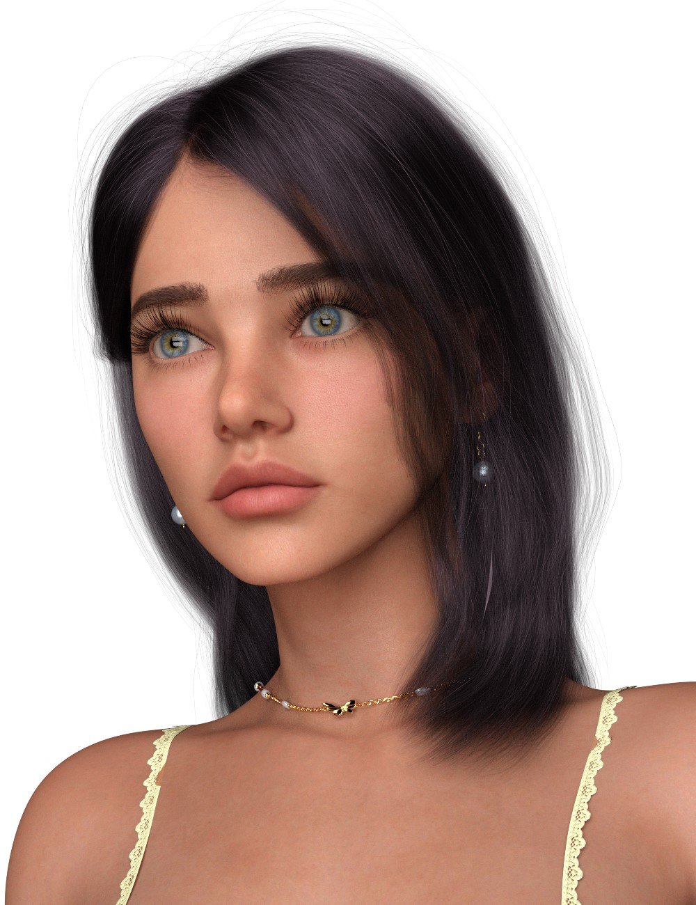 Quick Click Side Parted Bob by: LUNA3D, 3D Models by Daz 3D