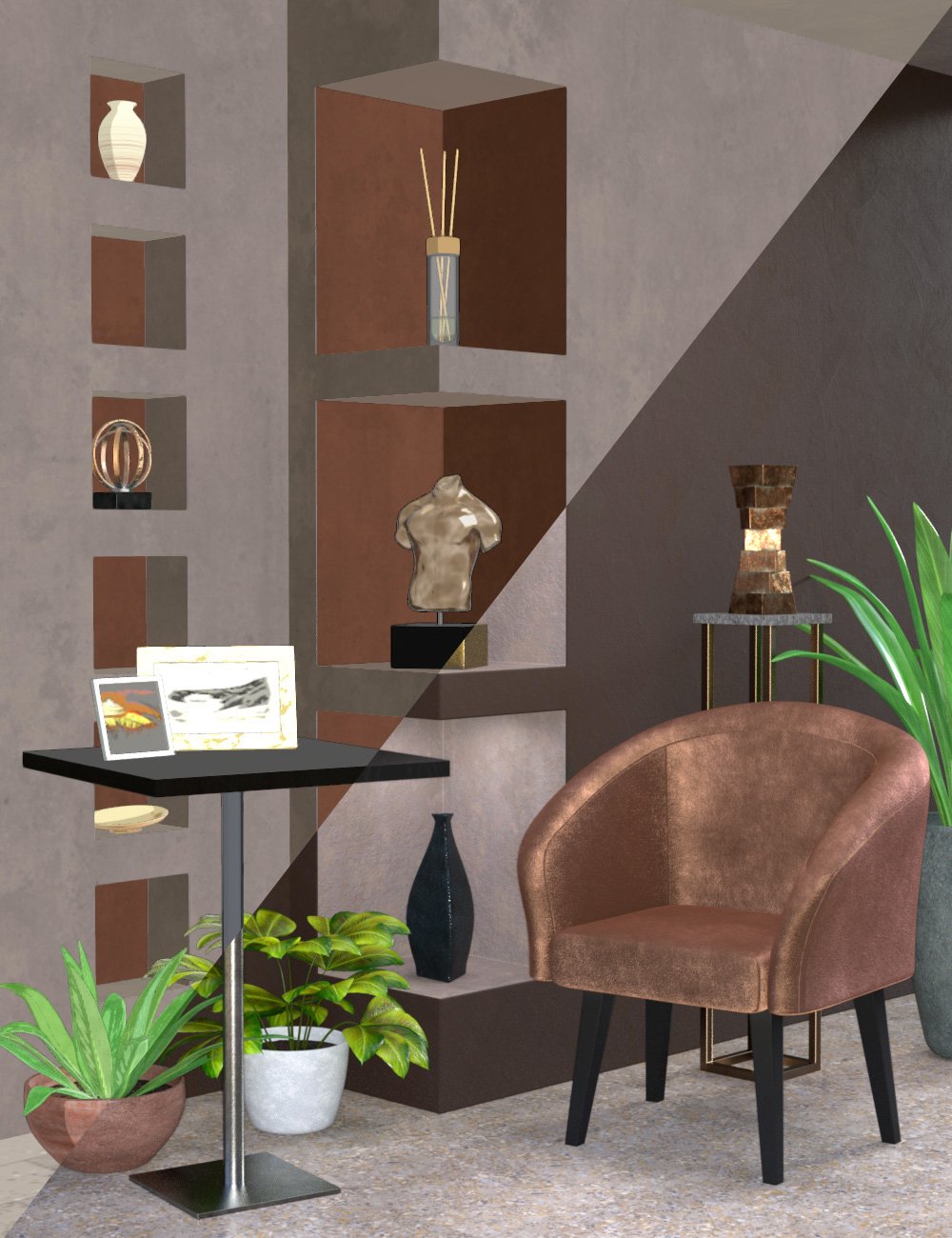 Modern Background Vignette - Iray and FilaToon by: esha, 3D Models by Daz 3D
