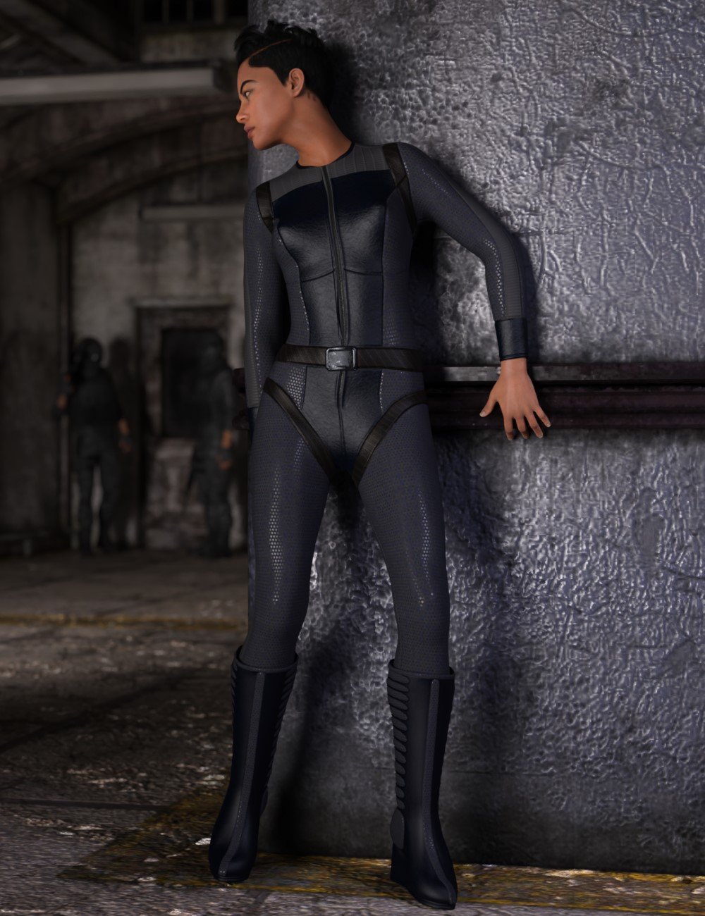 dForce Onyx Spy Outfit for Genesis 9 and Genesis 8 Female by: Chris Cox, 3D Models by Daz 3D