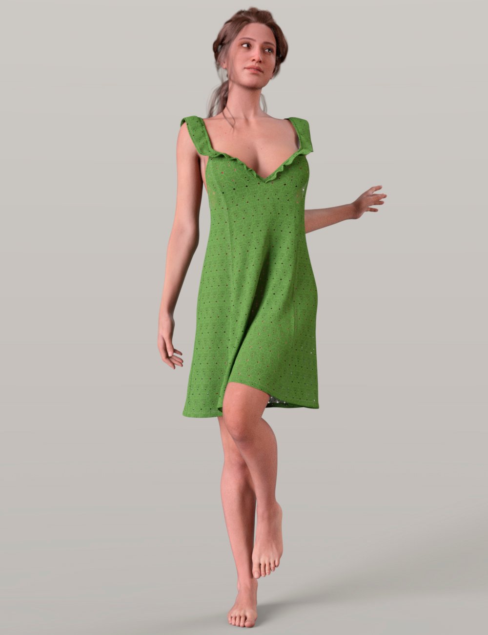 dForce TN Ruffle Dress for Genesis 9, 8, and 8.1 by: Tauna, 3D Models by Daz 3D