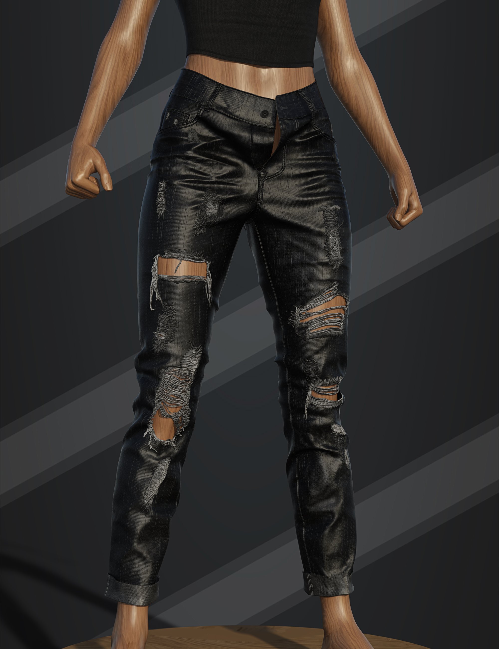 dForce SU Long Ripped Jeans for Genesis 9, 8.1, and 8 Female