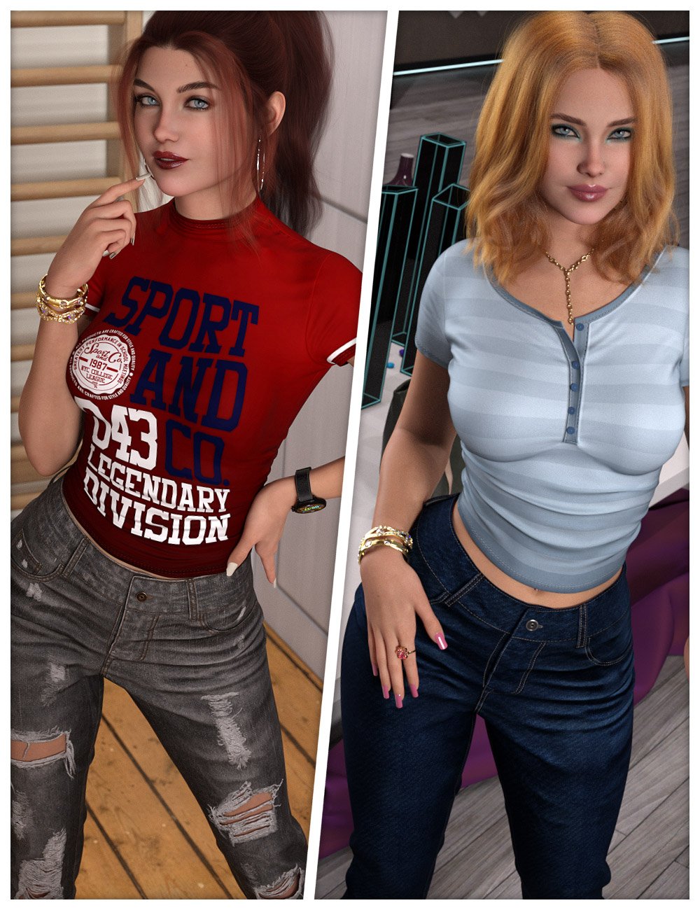 Expand Textures for dForce SU Long Ripped Jeans by: ShanasSoulmate, 3D Models by Daz 3D
