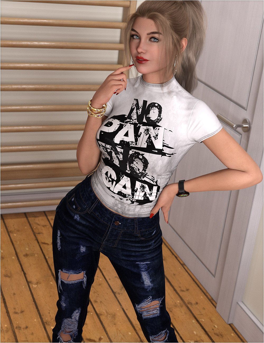 Expand Textures for dForce SU Long Ripped Jeans