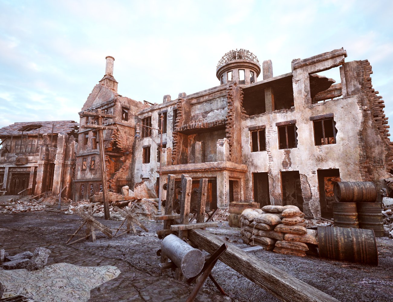 XI War Damaged Street