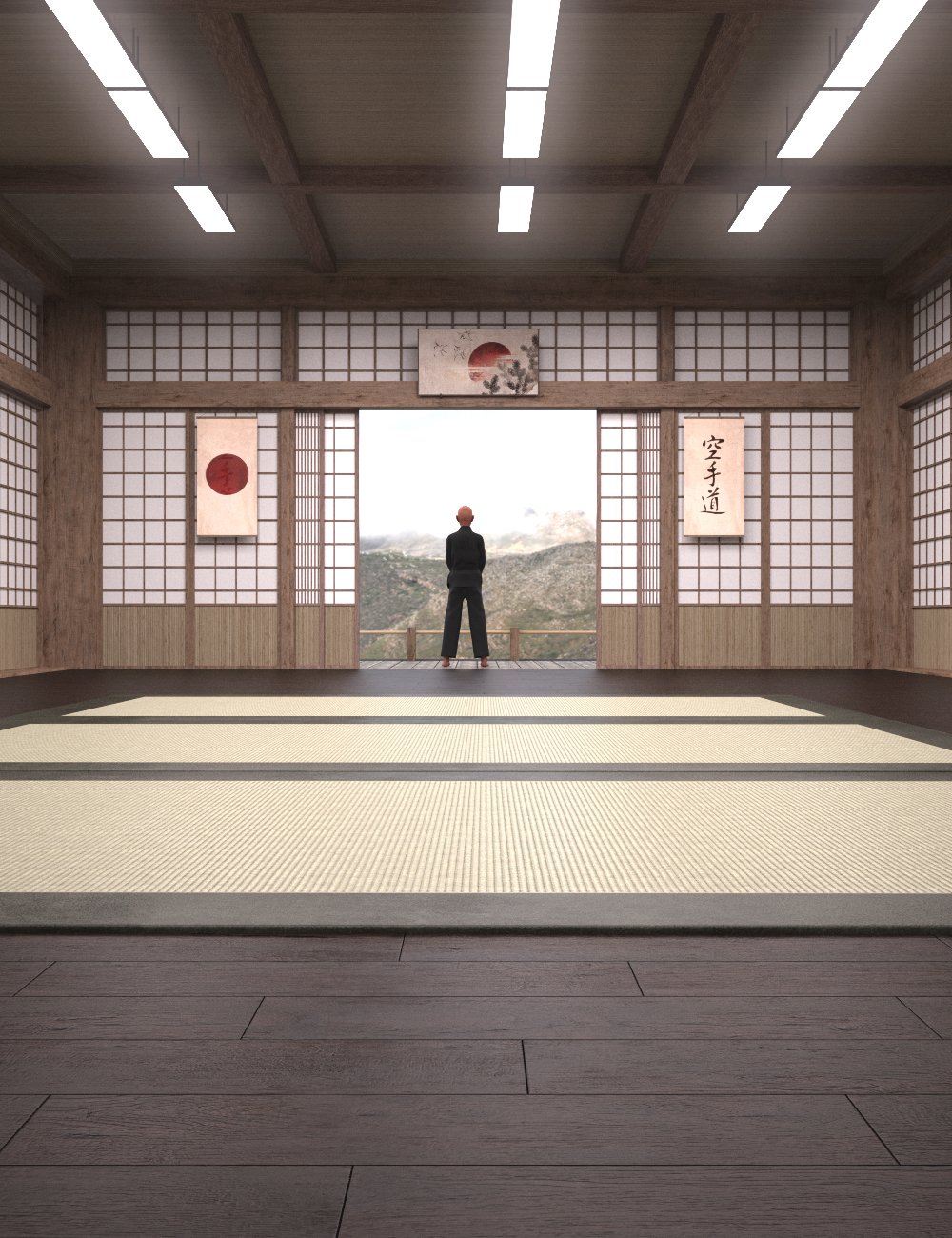 Japanese Dojo Interior by: Dimidrol, 3D Models by Daz 3D
