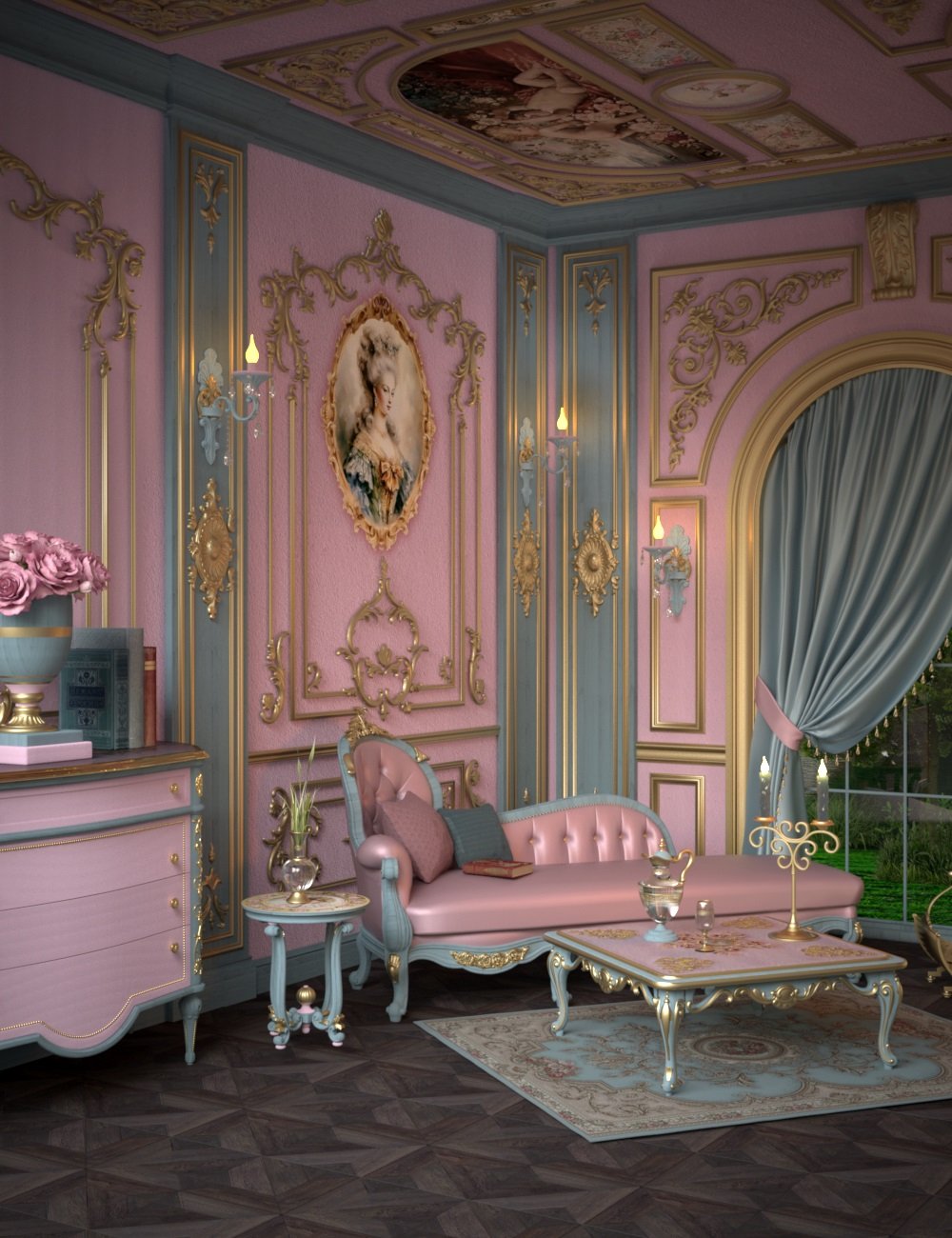 Rococo Room by: 3DStyle, 3D Models by Daz 3D