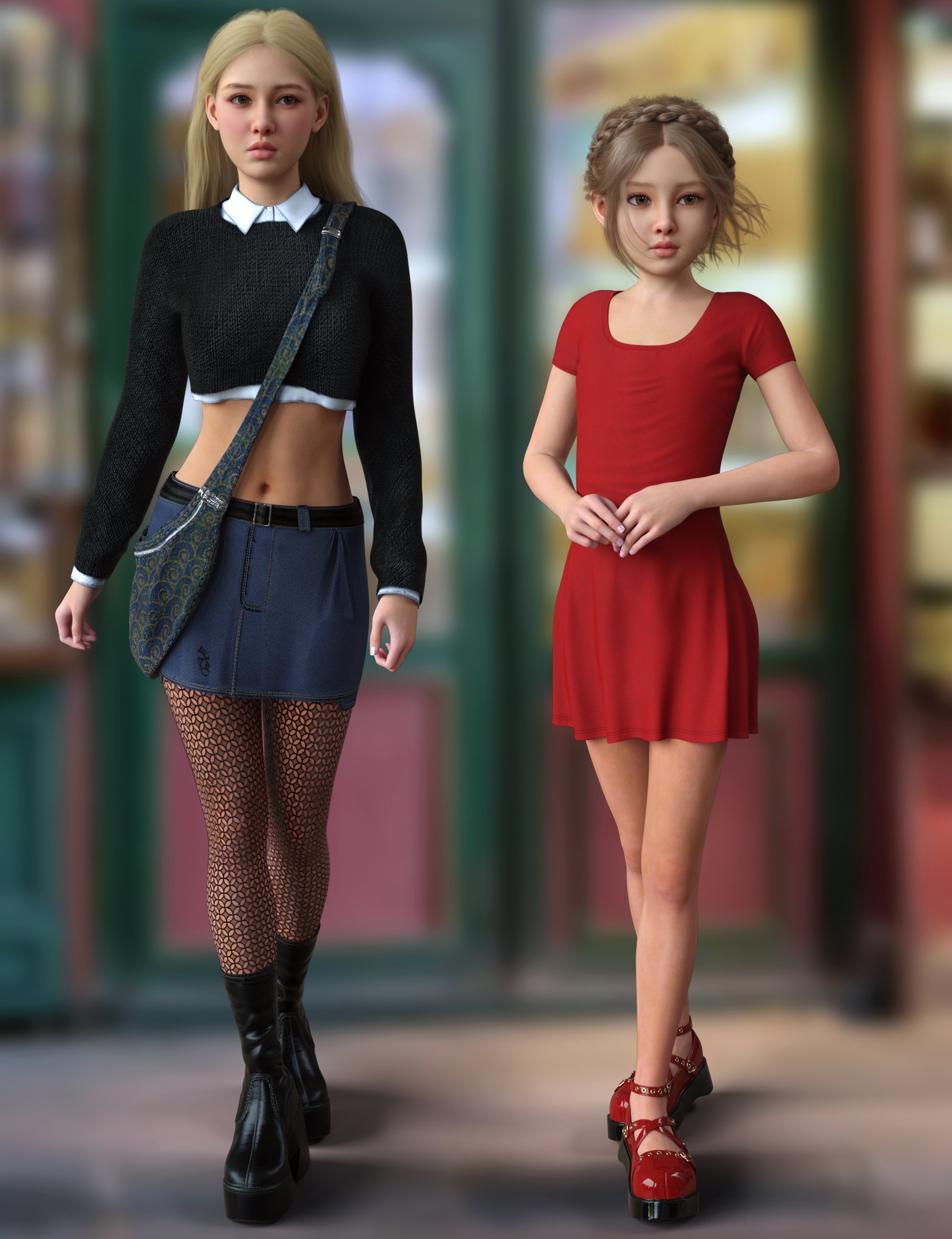 Vo Ava, And Young, Female HD for Genesis 9 Bundle by: VOOTW, 3D Models by Daz 3D