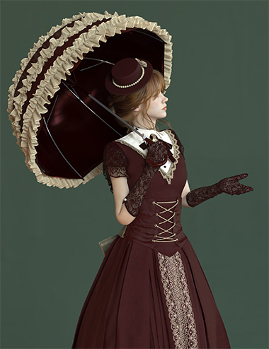 dForce Princess Petra's Gothic Dress for Genesis 9 | Daz 3D